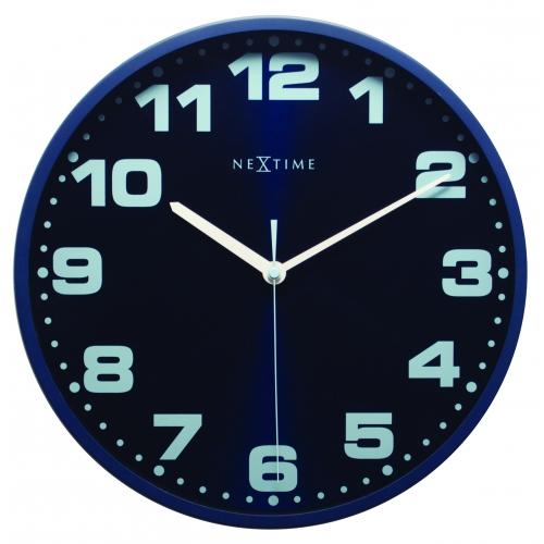 Nextime nextime klok 3053bl dash blue, ø 35 cm, wall, blue