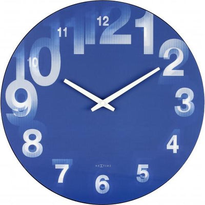 Nextime Nextime Klok 3077BL 3D, Ø39,5 cm, muro, bianco blu