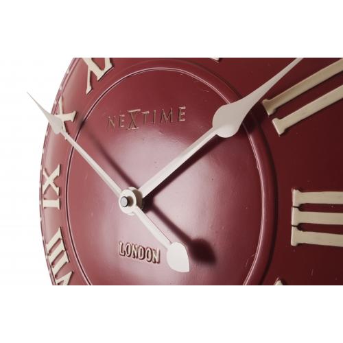 Nextime nextime klok 3083ro london roman, ø34.5 cm, wall, red white