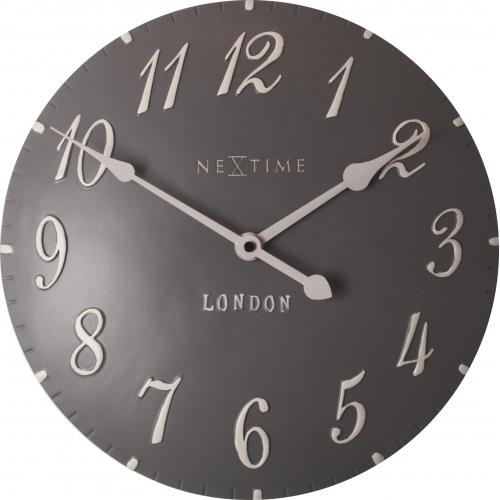 Nextime Nextime Klok 3084GS London Arabic, Ø34.5cm, pared, blanco gris