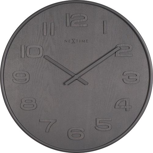 Nextime Nextime Klok 3095gs Wood Wood Big, Ø52.8 cm, pared, gris