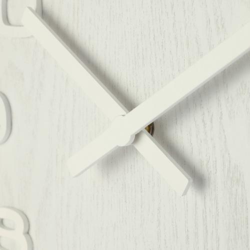 Nextime Nextime Klok 3096Wi Wood Wood Medium, Ø35,5 cm, parete, bianco