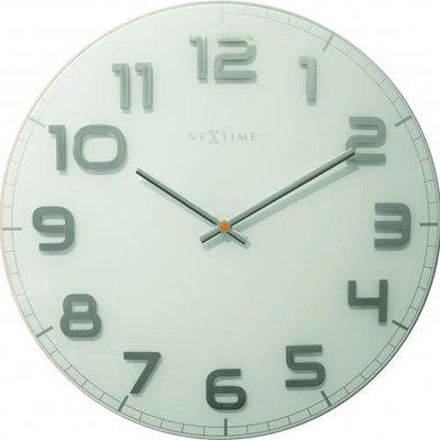 Nextime Nextime Klok 3105wi Classy Large, Ø50 cm, muro, grigio bianco