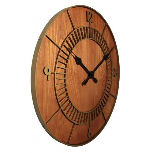 Nextime Nextime Klok 3113Br Wood Round, Ø50 cm, muro, marrone