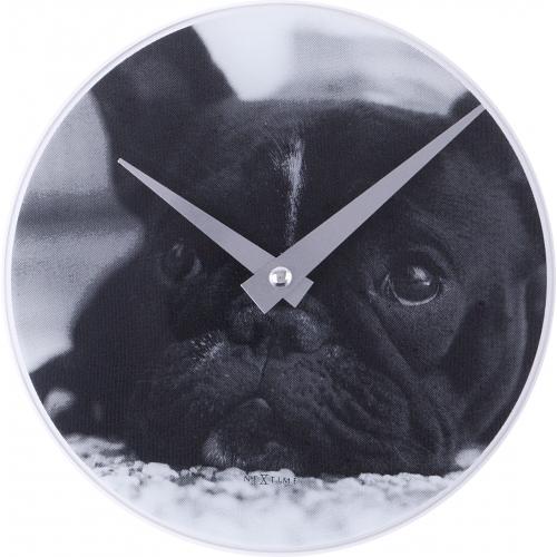 Nextime Nextime Clock 5173 Little Dog, Ø20 cm, muro, nero