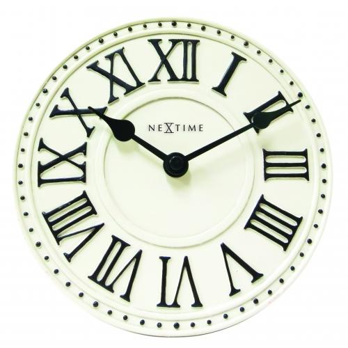 Nextime Nextime Klok 5187wi London Table, Ø16 cm, pared, blanco blanco+B32