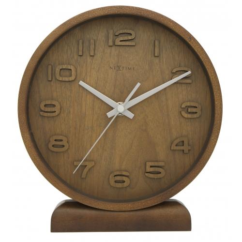 Nextime Nextime Clock 5192gs legno in legno piccolo, 22x20 cm, parete, legno, grigio