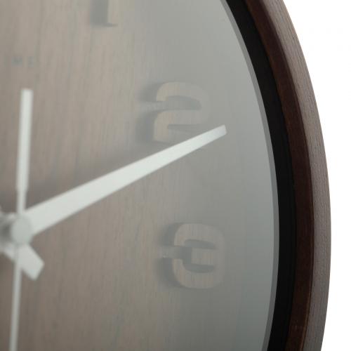 Nextime Nextime Clock 5192gs legno in legno piccolo, 22x20 cm, parete, legno, grigio