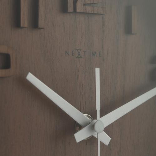 Nextime Nextime Clock 5192gs legno in legno piccolo, 22x20 cm, parete, legno, grigio