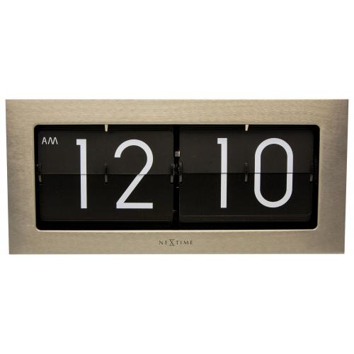 Nextime Nextime Klok 5198zi Flip, 16.7x36 cm, flip-over, argento