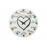 Nextime Nextime Klok 8030 Love You, Ø43 cm, pared, blanco multicolor - afbeelding 1
