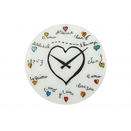 Nextime Nextime Klok 8030 Loving You, Ø43 cm, Wall, White Multi-color