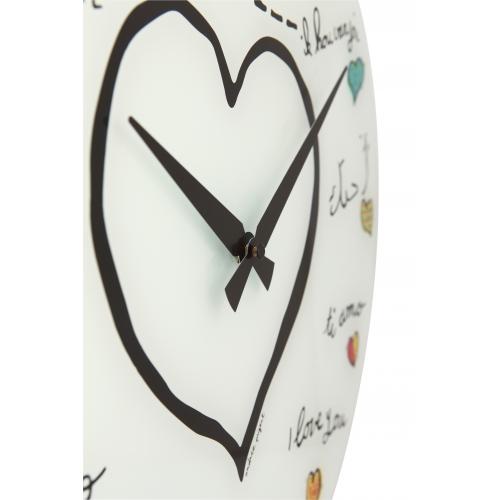 Nextime Nextime Klok 8030 Loving You, Ø43 cm, Wall, White Multi-color