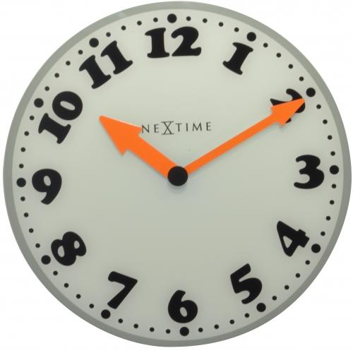 Nextime Nextime Klok 8152 Girl, Ø43 cm, muro, arancione nero grigio bianco