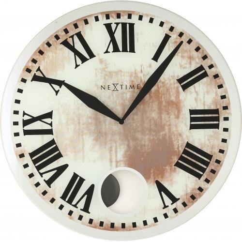 Nextime Nextime Klok 8162 Romana, Ø43 cm, pared, blanco