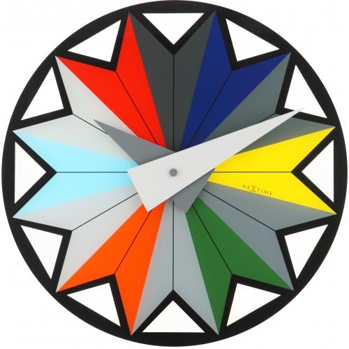 Nextime Nextime Klok 8163 Circus, Ø43 cm, muro, multicolore nero