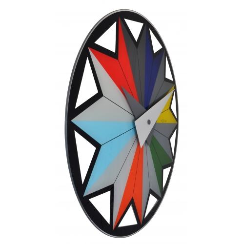 Nextime nextime klok 8163 circus, ø43 cm, wall, black multi-color