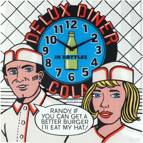 Nextime Nextime Klok 8167 Delux Diner, 43x43cm, muro, multicolor