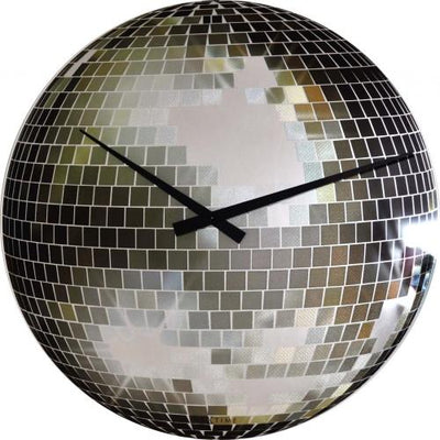 Nextime nextime klok 8801 small disco, ø30 cm, wall, silver