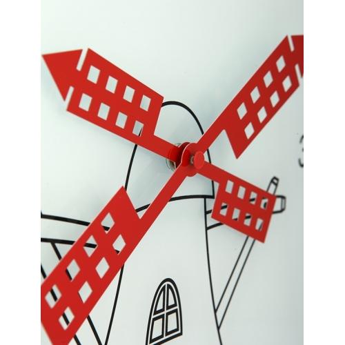 Nextime nextime klok 8807 windmil, ø30 cm, wall, white black red