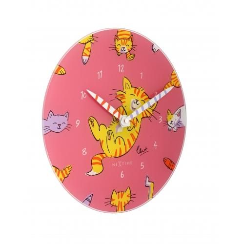 Nextime Nextime Klok 8810 Tickle My Tummy, Ø30 cm, muro, multicolore rosa
