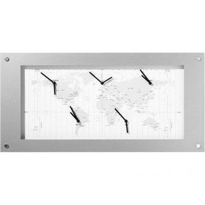 Nextime Nextime Clok B1009065 Fuso orario, 39x90 cm, argento bianco