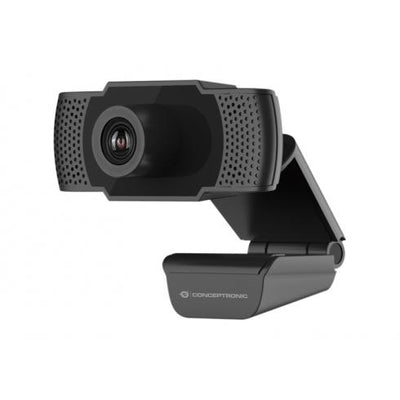 Conceptronic AMDIS01B Webcam Full HD con microfono, USB, 2 MP, 1920 x 1080p 30 fps, H.264, 90 °