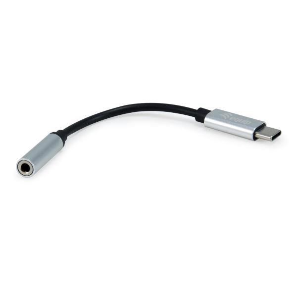 Equipaggiamento equipaggiamento 133474 USB-C a adattatore DAC audio da 3,5 mm, USB-C, 3,5 mm, femmina maschio, 0,15 m, nero, argento