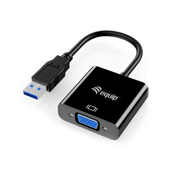 Equipaggia 133384 USB 3.0 all'adattatore VGA, 1080p, USB 3.2 Gen 1, USB Type-A, VGA (D-SUB) Output