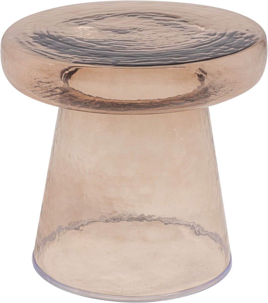 Tavolino loma in legno - vetro - marrone - 38x40x40