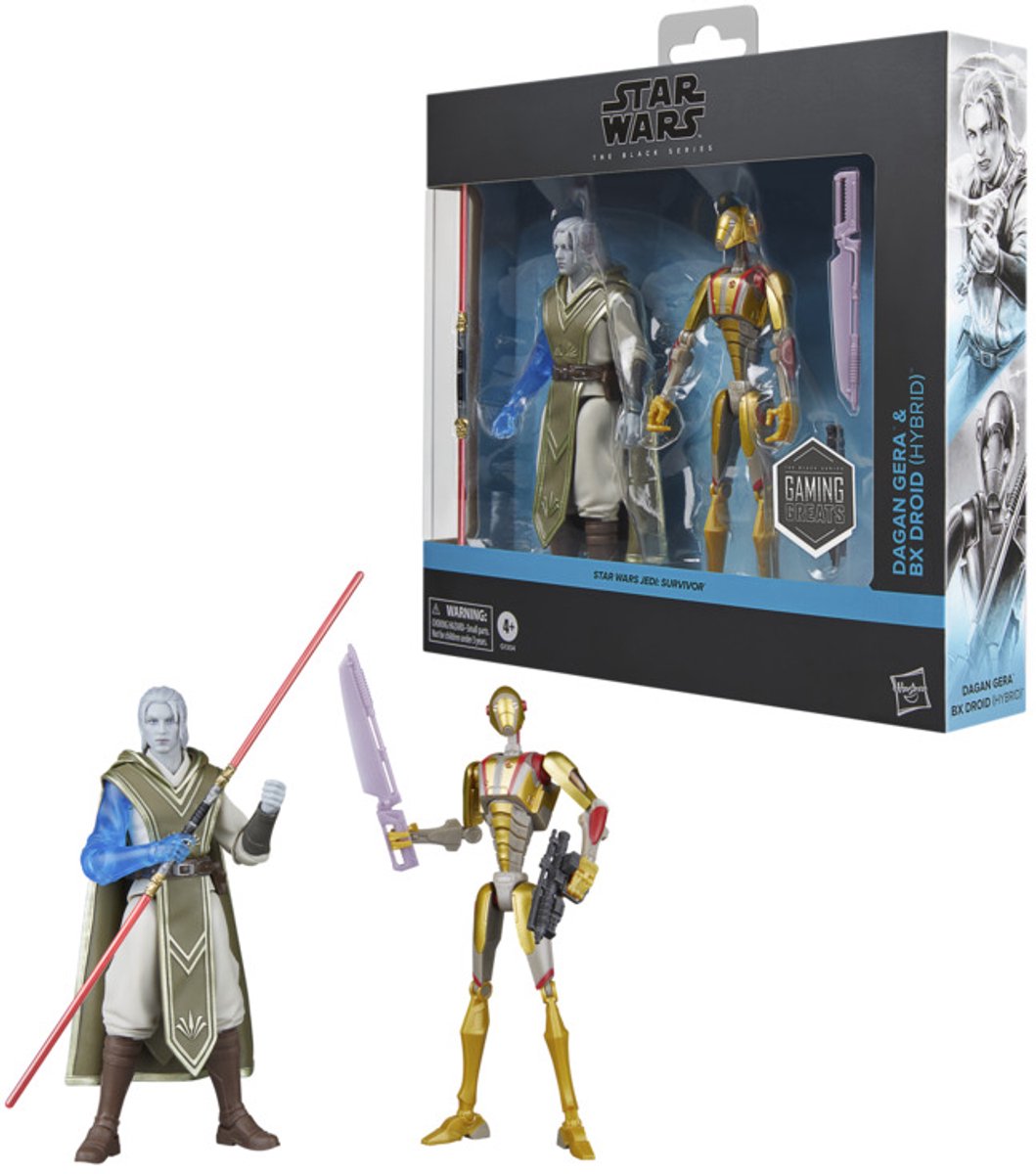 Star wars the black series dagan gera en bx-droid (hybrid) uit jedi: survivor, gaming greats-verzamelactiefiguur van 15 cm, duopack