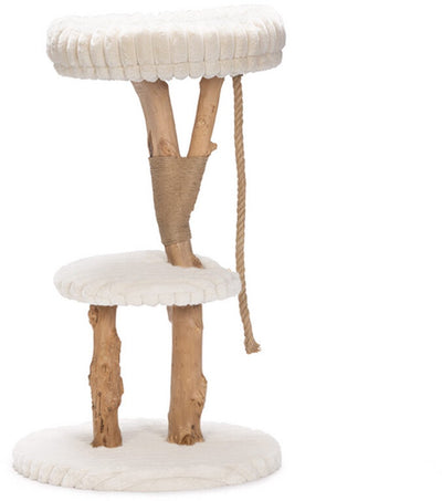 Designed by lotte reya - scratching post - wood - cream - 60x60x103 cm