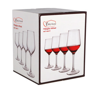 Bicchiere da vino quotidiano per la casa da 480 ml, set da 4 | 6 pezzi