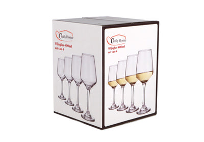 Daily home wijnglazen 400 ml 4 stuks transparant