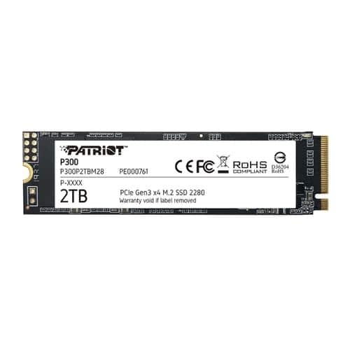 Patriot Patriot P300P2TBM28 P300 SSD, 2TB, M.2 2280, PCIE 3X4, NAND, HMB Cache, 2100 1650 MB S, 290K IOPS