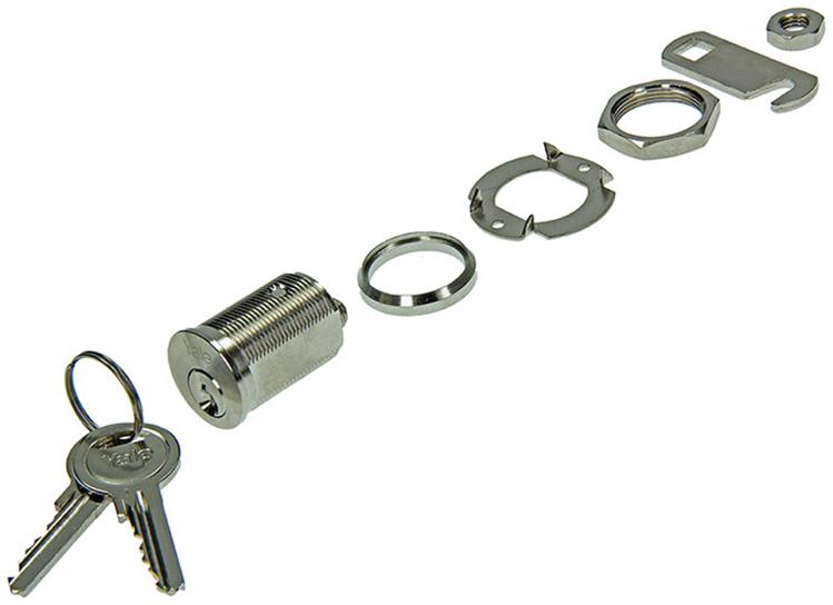 Mack 1015858 - Cerradura para armario 1 letra niquelada 25mm | 5 piezas