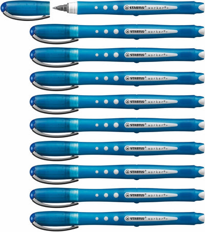 Stabilo trabajador+ colorido - rollerball 0,5 mm - azul - caja de 10 piezas