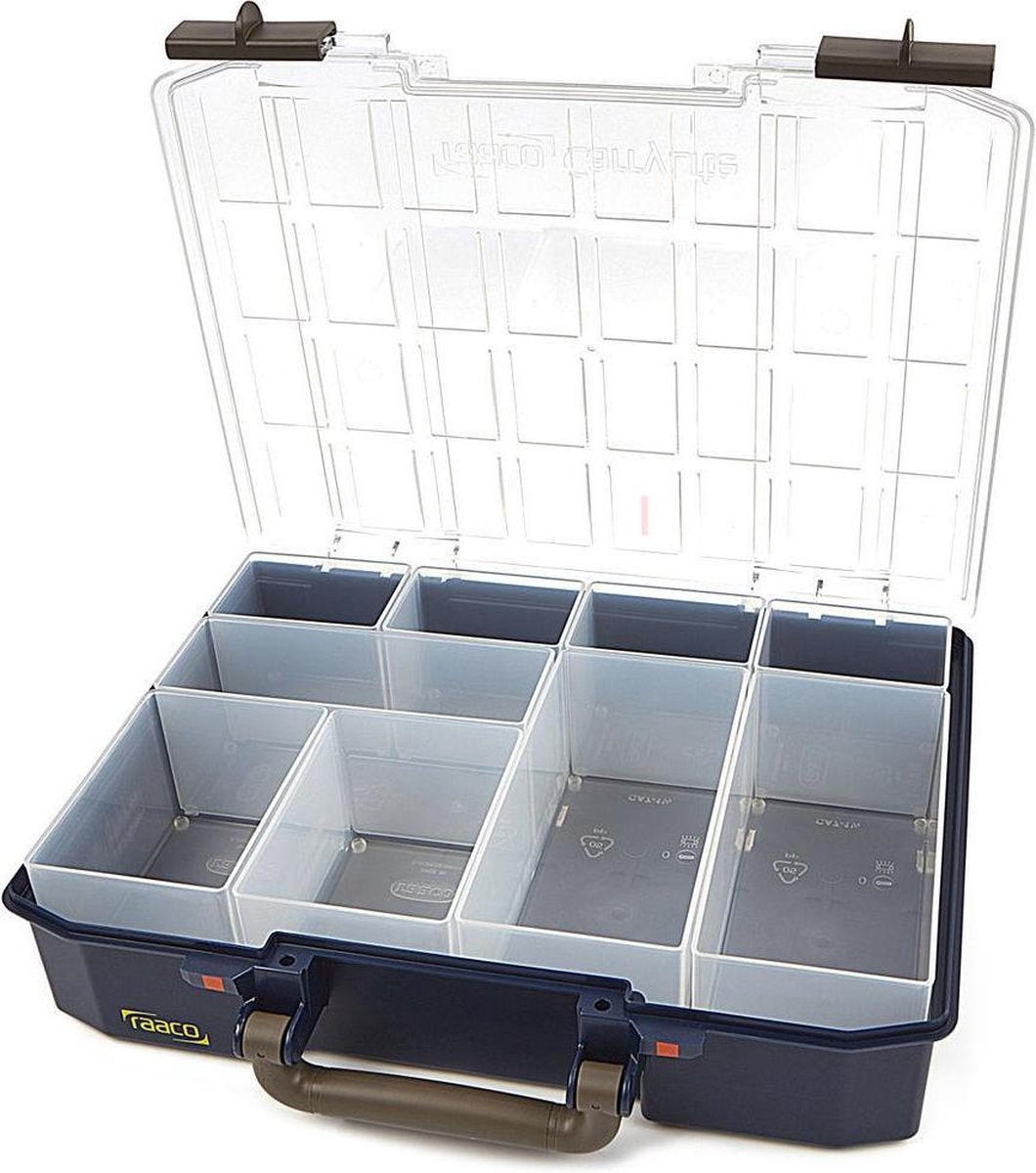 Caja surtida Raaco - carrylite 80 - con 9 cajas insertables - 278 x 337 x 79 mm - 143608