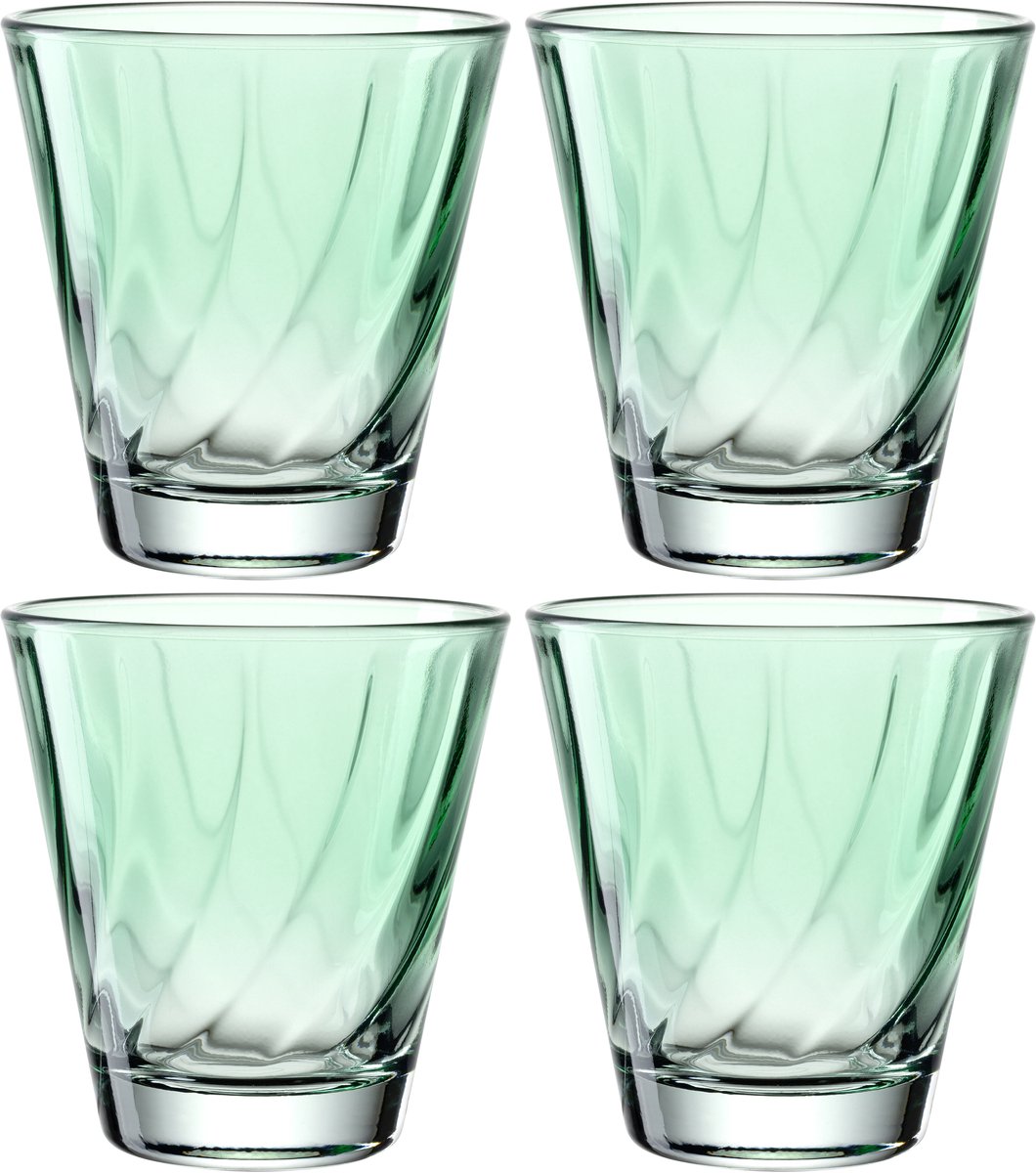 Vaso Leonardo twist 215ml verde - set 4