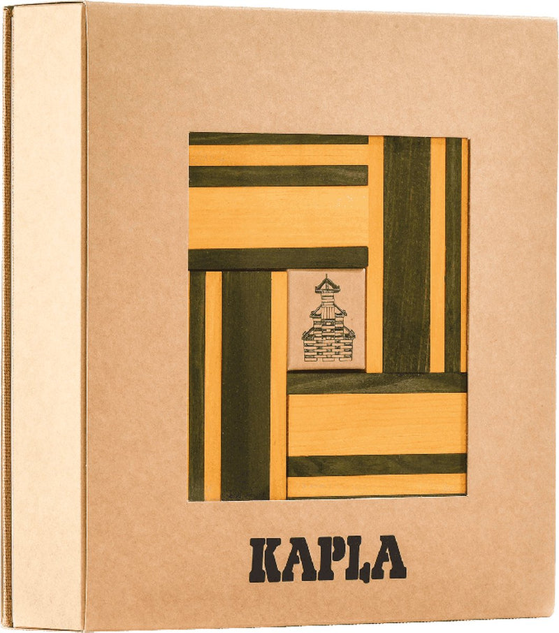 Kapla - color - juguetes de construcción - verde amarillo - 40 tableros