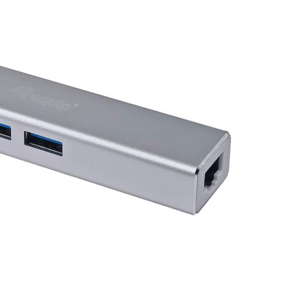 Equipaggia 133481 USB-C a Hub USB 3.0 a 3 porte con adattatore Gigabit