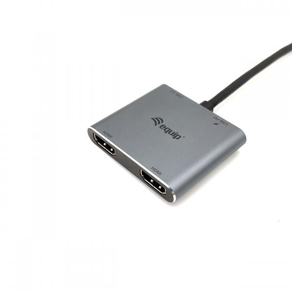 Equipaggiare 133484 USB-C 4 in 1 adattatore Dual HDMI