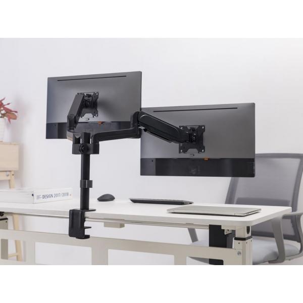 Equipaggia 650133 17-32 Banca del montaggio della scrivania a doppio monitor, morsetto, 18 kg, 17 32, 100 x 100 mm, nero