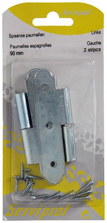 Mack 1013260 - 2 bisagras españolas izquierda galvanizadas h 90 x w 50 mm | 5 piezas