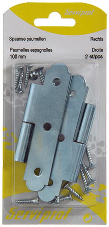 Mack 1013262 - 2 bisagras españolas derecha galvanizadas h 100 x w 50 mm | 5 piezas