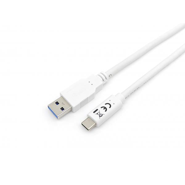 Equipaggiamento equipaggia 128363 USB 3.2 Gen 1 Type-C su un cavo, USB 3.2 Gen 1, 5000 Mbit S, M M, 1 m, bianco