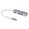 Equipaggiare 128958 USB-C a Hub USB 3.0 a 4 porte, USB 3.2 Gen 1 Type-C, Type-A, 5000 Mbit, Silver