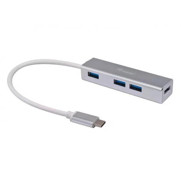 Equipaggiamento equipaggiamento 128958 USB-C a Hub USB 3.0 a 4 porte, USB 3.2 Gen 1 Type-C, Type-A, 5000 Mbit, Silver