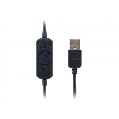Equipaggiamento equipaggiamento 245305 cuffia USB, auricolare, band-banda, call center di ufficio, nero, binaurale, controllo in linea U