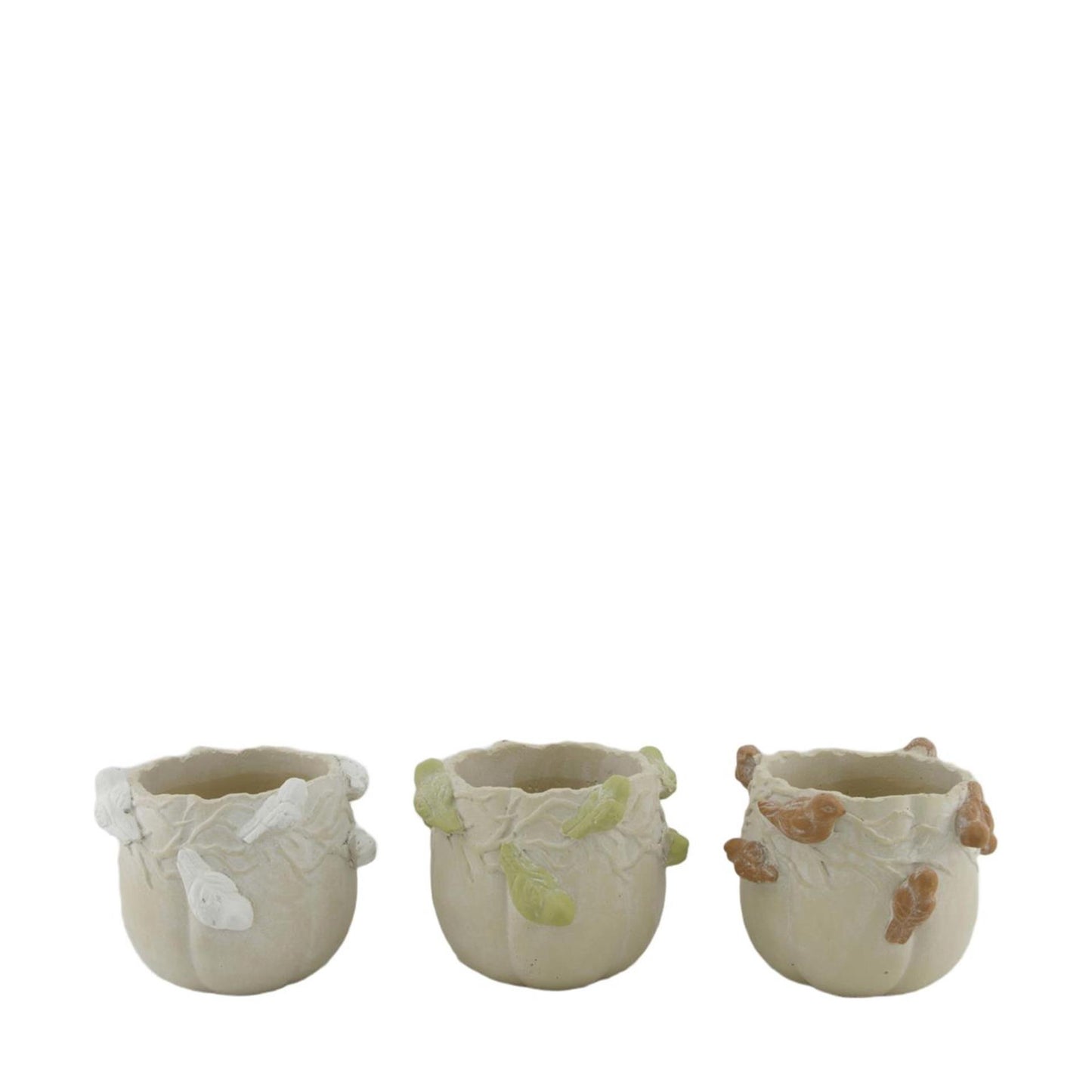 Dijk natural collections bloempot met vogels cement ø15xh12,5cm